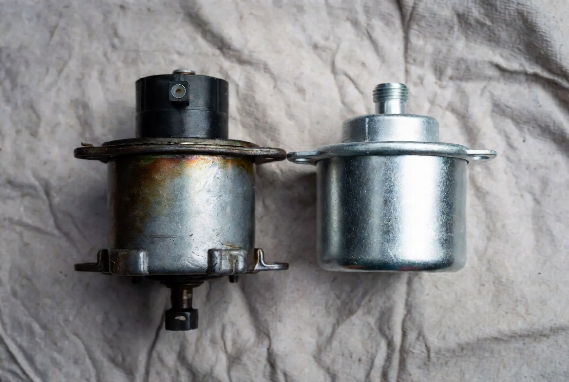 A failed appliance part laid beside its new replacement